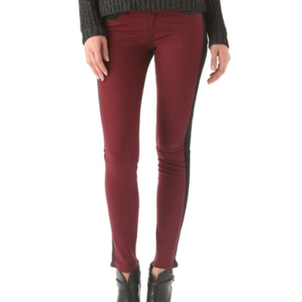 Rag and Bone Burgundy Jekyll Leather jeans size 26